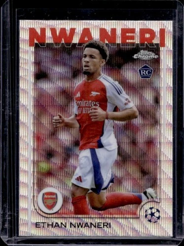 Ethan Nwaneri 2024 Topps Chrome UEFA Wave Refractor