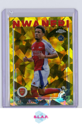 Ethan Nwaneri 2023 Topps Cromo Gold Cracked Ice /75