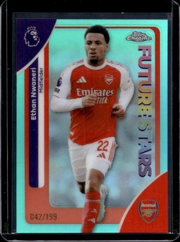 Ethan Nwaneri 2026 Topps Cromo Premier League Aqua Refractor /199