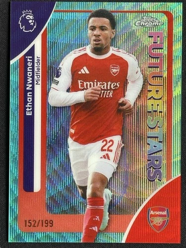 Ethan Nwaneri 2026 Topps Cromo Premier League Aqua Wave /199