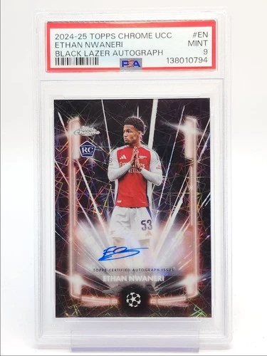 Ethan Nwaneri 2024 Topps Cromo UEFA Negro Lazer