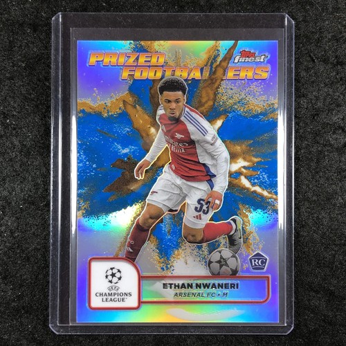 Ethan Nwaneri 2024 Panini Finest Blue Gold /24