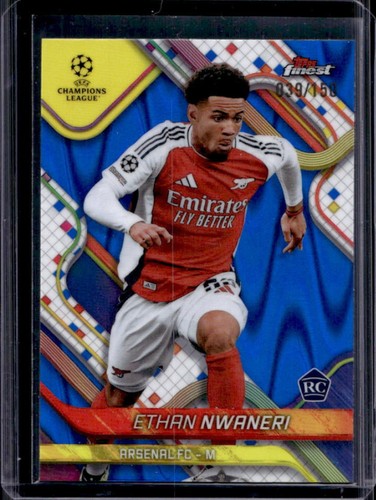 Ethan Nwaneri 2024 Topps Finest Blue Raywave Refractor /150