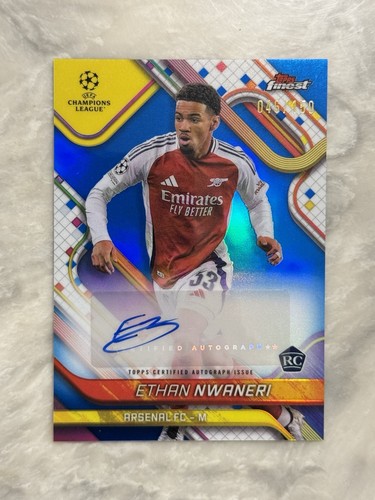 Ethan Nwaneri 2024 Topps Finest Blue Refractor /150