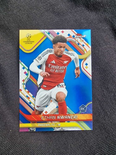 Ethan Nwaneri 2024 Topps Finest Blue Refractor /75