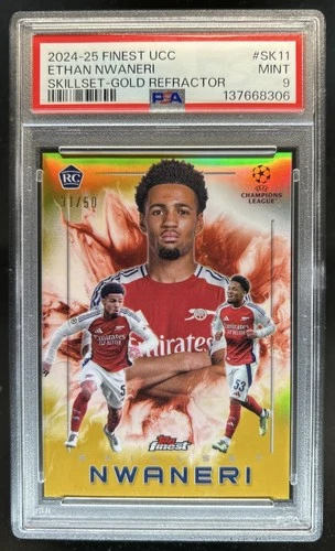 Ethan Nwaneri 2024 Topps Finest Gold Refractor /50