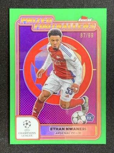 Ethan Nwaneri 2024 Topps Finest Green Refractor /99