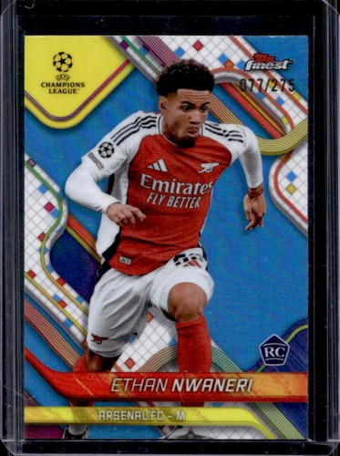 Ethan Nwaneri 2024 Topps Finest Sky Blue Refractor /275