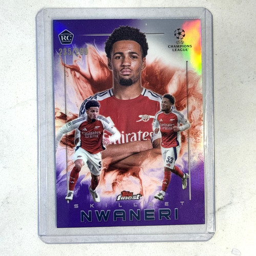 Ethan Nwaneri 2024 Topps Finest UEFA Viola Rifrattore /299