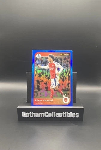 Ethan Nwaneri 2025 Topps Merlin Chrome Blue Prism /150