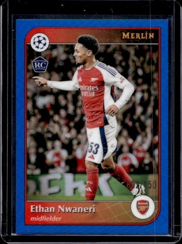 Ethan Nwaneri 2024 Topps Merlin Chrome Blue Refractor /150