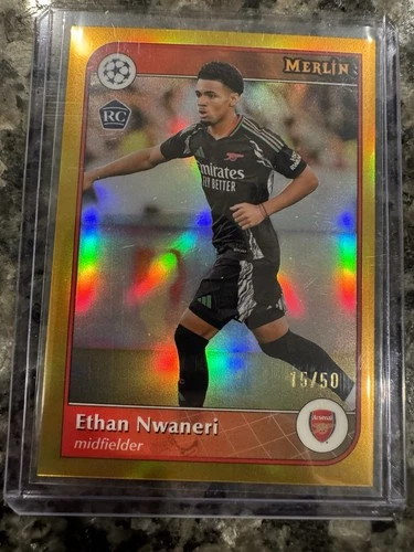 Ethan Nwaneri 2024 Topps Merlin Chrome Gold /50