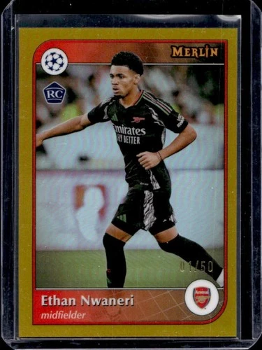 Ethan Nwaneri 2024 Topps Merlin Chrome Gold Refractor /50