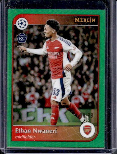 Ethan Nwaneri 2024 Topps Merlin Chrome Green Refractor /99