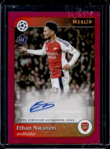 Ethan Nwaneri 2024 Topps Merlin Chrome Magenta Refractor /125