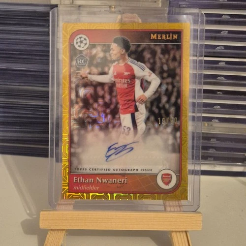 Ethan Nwaneri 2024 Topps Merlin Chrome UCC Gold Speckle Refractor /50