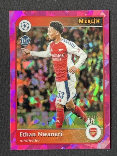 Ethan Nwaneri 2024 Topps Merlin Chrome UCC Pink Atomic Refractor /199