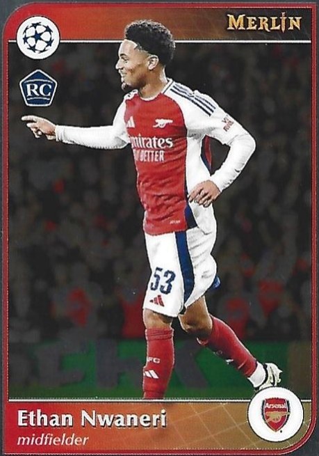 Ethan Nwaneri 2024 Topps Merlin UEFA Club Competitions