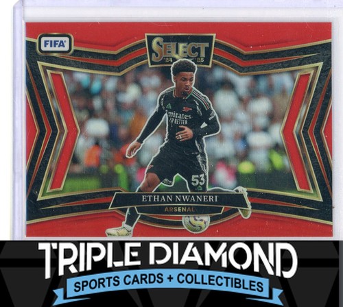 Ethan Nwaneri 2024 Panini Select FIFA Red Prizm
