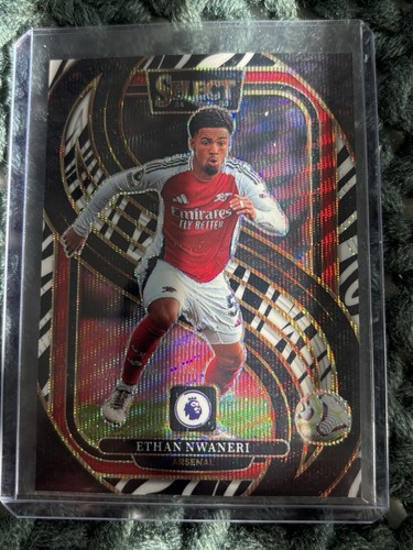 Ethan Nwaneri 2024 Panini Select Zebra Wave Prizm