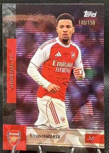 Ethan Nwaneri 2025 Topps The Arsenal Rainbow Foil /150