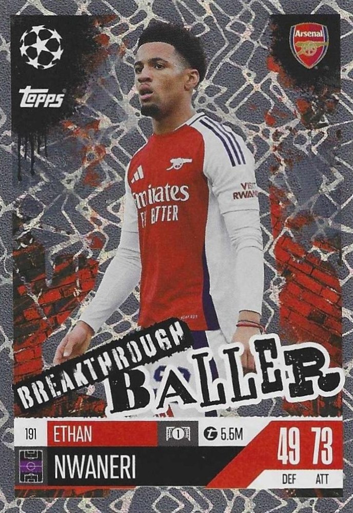 Ethan Nwaneri 2024 Topps Match Attax UEFA Club Competitions Extra