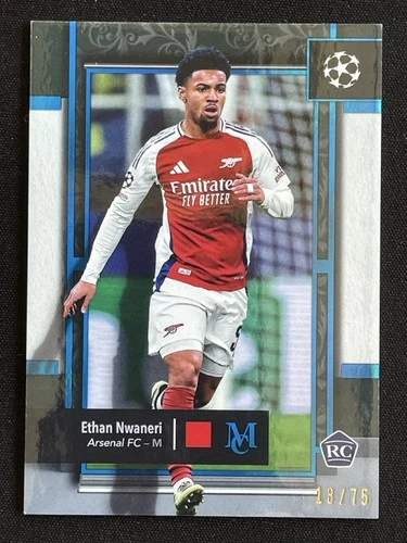 Ethan Nwaneri 2024 Topps Museum Collection UCC Sapphire /75