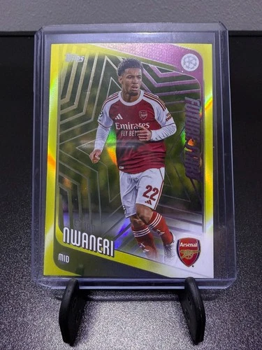 Ethan Nwaneri 2025 Topps UCC Flagship Yellow Flow Fractor Lava