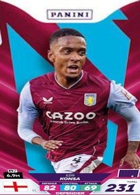 Ezri Konsa 2023 Panini Adrenalyn XL Premier League Plus