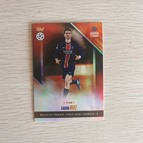 Fabian Ruiz 2024 Topps PSG Team Champion D'Europe Orange /25
