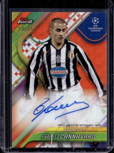 Fabio Cannavaro 2024 Panini Mejor UEFA Orange Wave Refractor /25