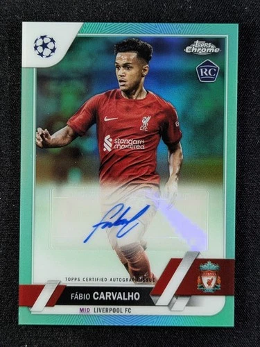 Fabio Carvalho 2023 Topps Chrome UEFA Aqua Refractor 156/199