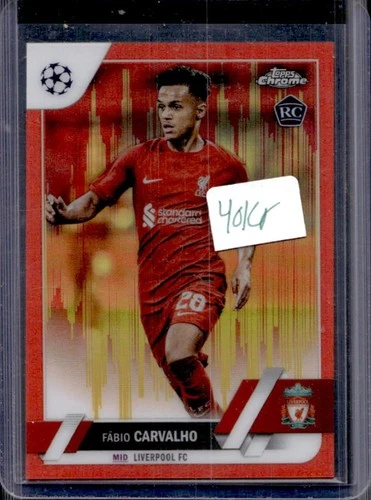 Fabio Carvalho 2022 Topps Chrome UEFA Orange & Gold Seismic Refractor #28