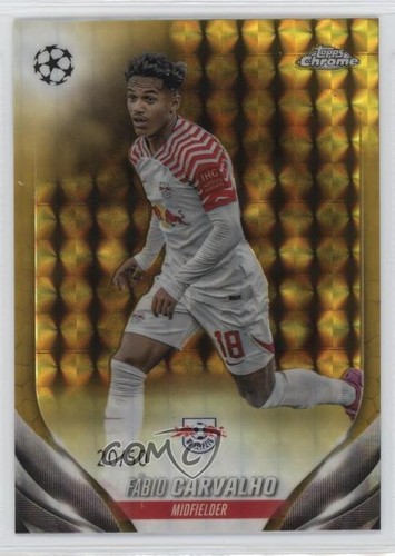 Fabio Carvalho 2023 Topps Cromo UEFA Oro Rifrattore Geometrico /50