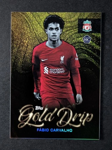 Fabio Carvalho 2022 Topps Liverpool Team Set Yellow Gold Drip /50