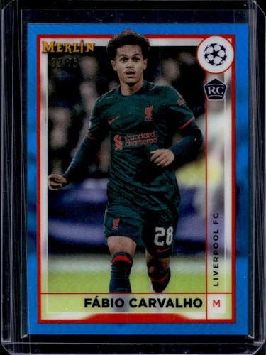 Fabio Carvalho 2023 Topps Merlin Chrome UEFA Blue Refractor /75