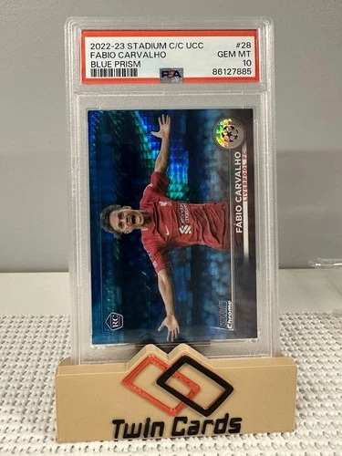 Fabio Carvalho 2022 Topps Stadium Club Chrome Blue Prism