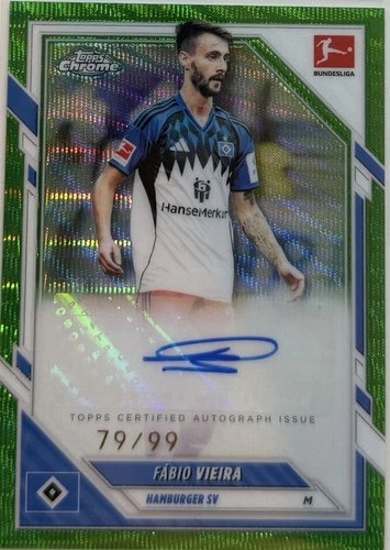 Fabio Vieira 2026 Topps Chrome Bundesliga Green Wave /99