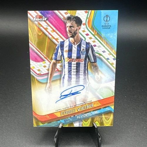 Fabio Vieira 2024 Topps Finest Gold Wave Refractor /50