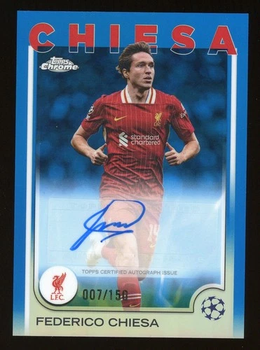 Federico Chiesa 2024 Topps Chrome UEFA Blue Refractor /150