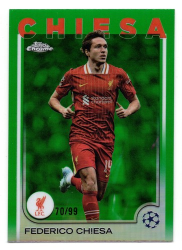 Federico Chiesa 2024 Topps Chrome UEFA Green Refractor /99