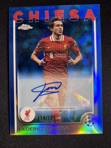 Federico Chiesa 2024 Topps Cromo UEFA Blue Refractor /150