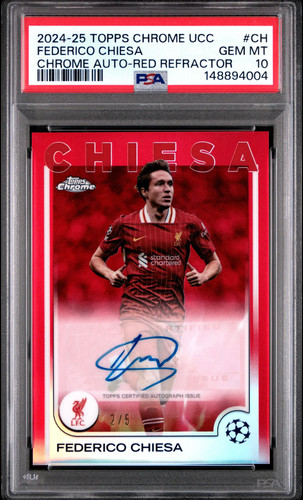Federico Chiesa 2024 Topps Cromo UEFA Rojo Refractor /5