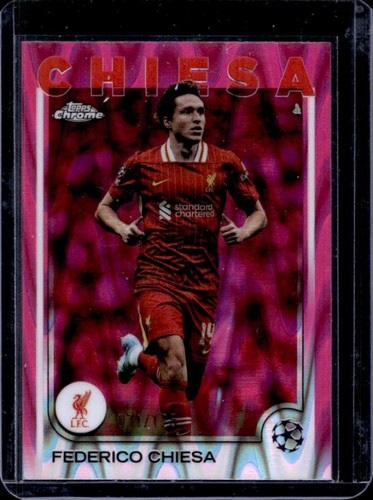 Federico Chiesa 2024 Topps Cromo UEFA Rosa Neón RayWave Refractor /175