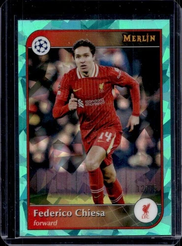 Federico Chiesa 2024 Topps Merlin Chrome Aqua Atomic Refractor /75