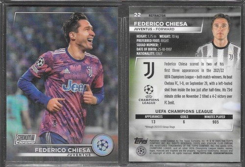 Federico Chiesa 2023 Topps Stadium Club Chrome Refractor