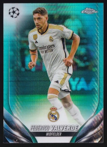 Federico Valverde 2023 Topps Chrome Aqua Prism Refractor