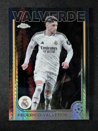 Federico Valverde 2024 Topps Chrome Black Prism Refractor /10
