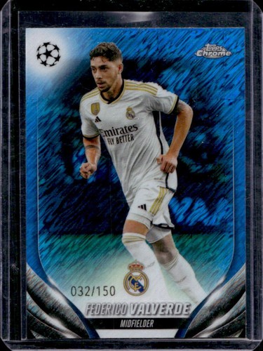 Federico Valverde 2023 Topps Chrome Blue Shimmer Refractor /150