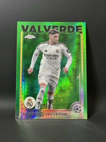 Federico Valverde 2024 Topps Chrome Green Prism /99
